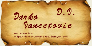Darko Vančetović vizit kartica